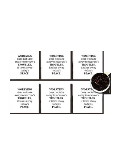 Buy 6-Piece Decorative Coasters Black/White 7x7cm in Egypt