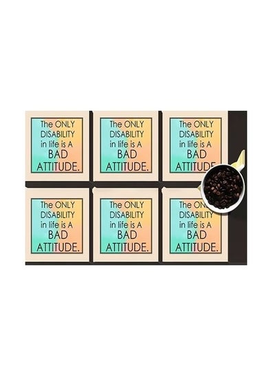 Buy 6-Piece Coaster Set Multicolour 7x7cm in Egypt