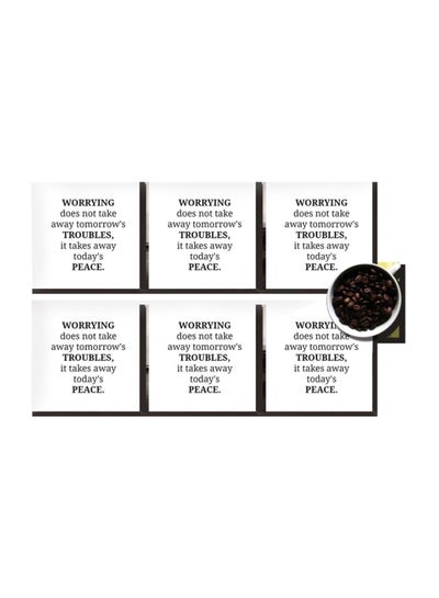 Buy 6-Piece Coaster Set White/Black 7x7cm in Egypt