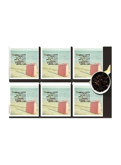 Buy 6-Piece Coaster Set Multicolour 7x7cm in Egypt