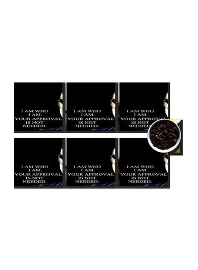 Buy 6-Piece Coaster Set Black/White 7x7cm in Egypt