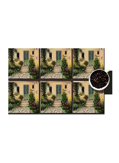 Buy 6-Piece Coaster Set Multicolour 7x7cm in Egypt