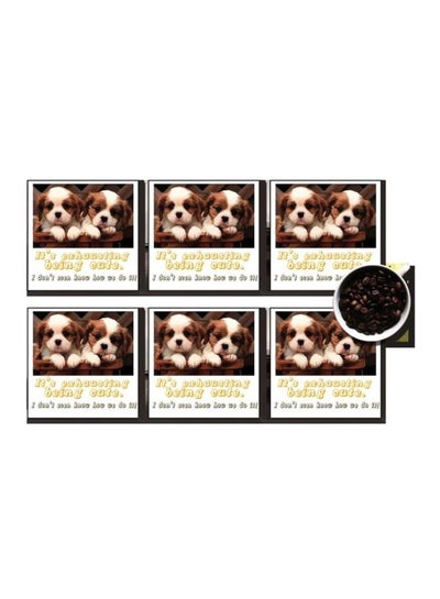 Buy 6-Piece Decorative Coasters Multicolour 7X7cm in Egypt