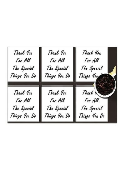 Buy 6-Piece Coaster Set Black/White 7X7cm in Egypt