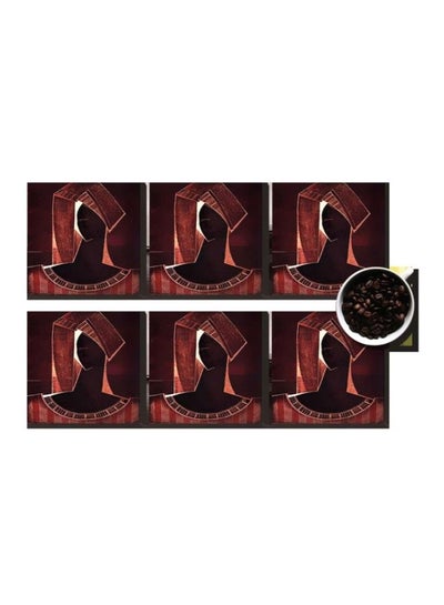 Buy 6-Piece Coaster Set Multicolour 7 x7cm in Egypt