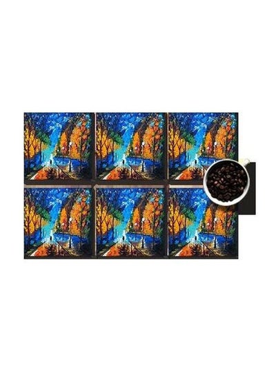 Buy 6-Piece Coaster Set Multicolour 7X7cm in Egypt