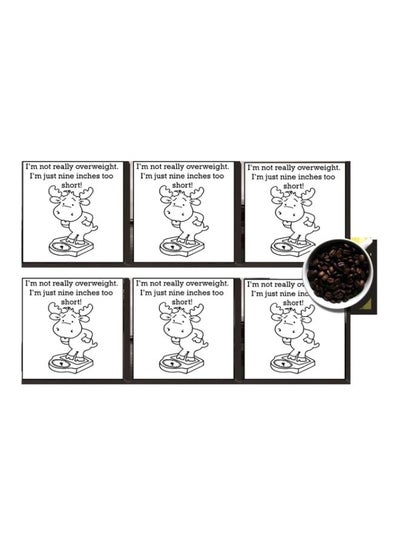 Buy 6-Piece Coaster Set Black/White 7x7cm in Egypt