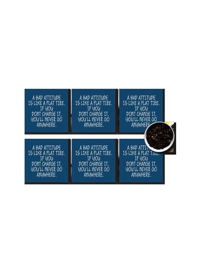 Buy 6-Piece Coaster Set Blue 7 x7cm in Egypt