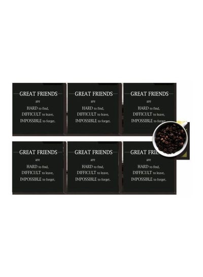 Buy 6-Piece Coaster Set Black/White 7x7cm in Egypt