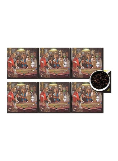 Buy 6-Piece Coaster Set Multicolour 7x7cm in Egypt