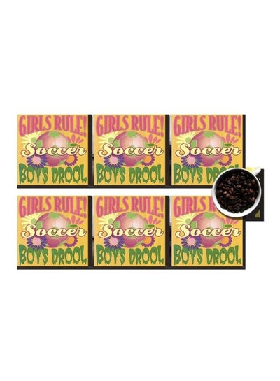 Buy 6-Piece Coaster Set Multicolour 7x7cm in Egypt