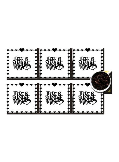 اشتري 6-Piece Coaster Set Black/White 7x7 centimeter في مصر