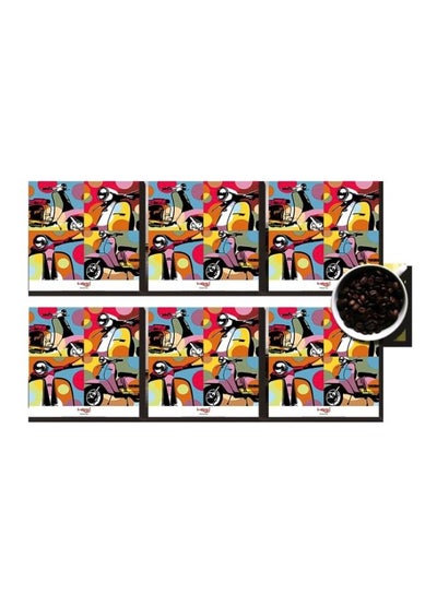 Buy 6-Piece Decorative Coasters Multicolour 7x7cm in Egypt