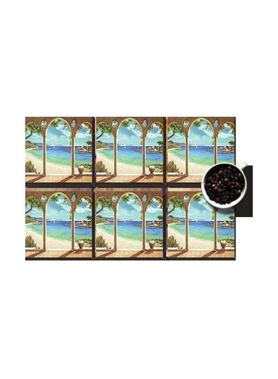 Buy 6-Piece Coaster Set Multicolour 7x7cm in Egypt