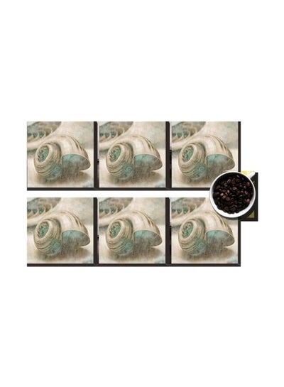 Buy 6-Piece Decorative Coasters Multicolour 7x7cm in Egypt