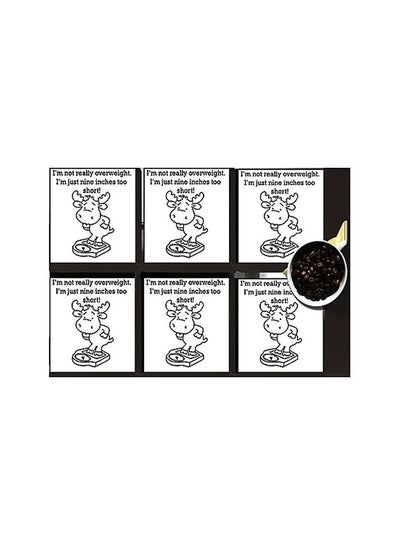 Buy 6-Piece Coaster Set Black/White 7x7cm in Egypt