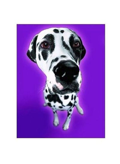 Buy Dog Printed Decorative Wall Poster Purple/White/Black 34x24cm in Egypt