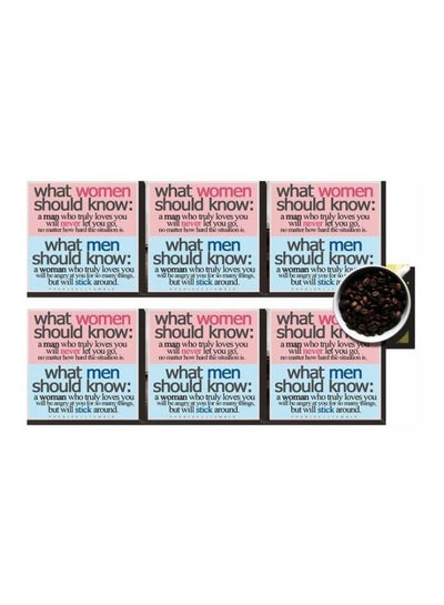 Buy 6-Piece Printed Coaster Set Blue/Pink/Black 7x7cm in Egypt