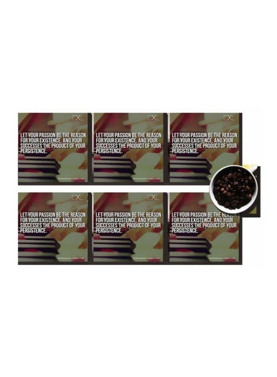 Buy 6-Piece Decorative Printed Coaster Set Multicolour 7x7cm in Egypt