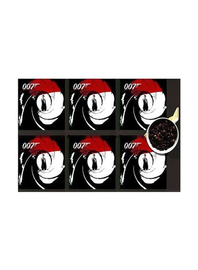 Buy 6-Piece Printed Coaster Set Black/White/Red 7x7cm in Egypt