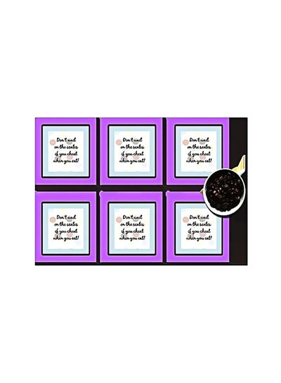 اشتري 6-Piece Decorative Printed Coasters أبيض/أسود/رمادي 7x7 سنتيمتر في مصر