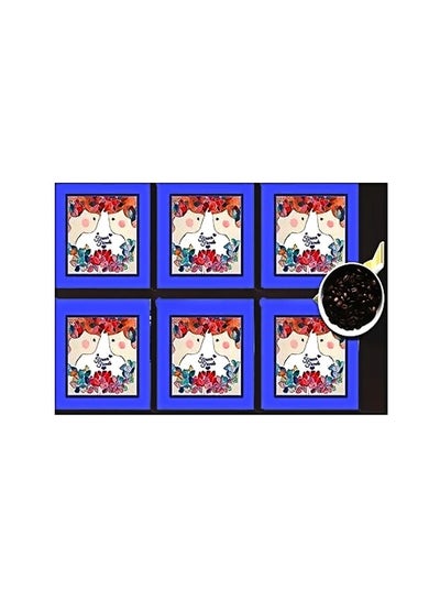 Buy 6-Piece Coasters Set Multicolour 7x7cm in Egypt