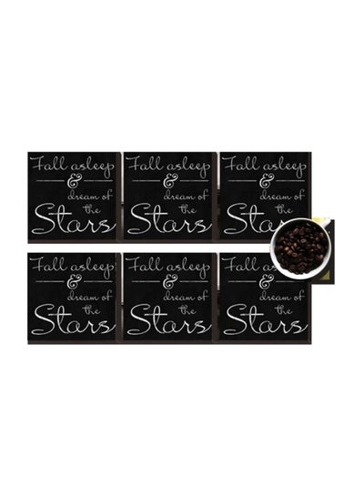 Buy 6-Piece Coaster Set Black/White 7x7cm in Egypt