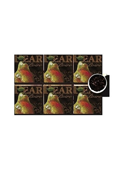 Buy 6-Piece Coasters Set Multicolour 7x7cm in Egypt