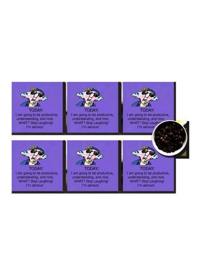 Buy 6-Piece Coaster Set Purple/Black 7x7cm in Egypt