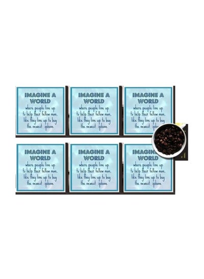 Buy 6-Piece Coaster Set Blue 7x7cm in Egypt