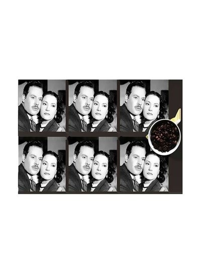 Buy 6-Piece Coaster Set Black/White 7x7cm in Egypt