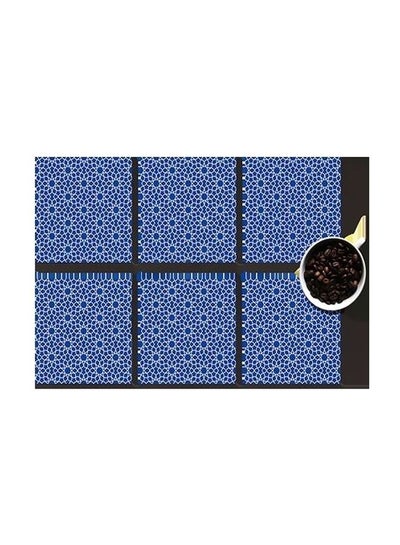 Buy 6-Piece Coaster Set Blue/White 7x7cm in Egypt