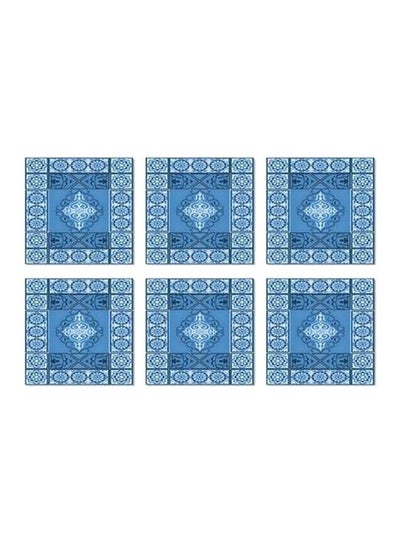 اشتري 6-Piece Decorative Coaster Blue/White 7x7 سنتيمتر في مصر