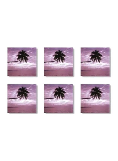 Buy 6-Piece Coasters Set Multicolour 7x7cm in Egypt