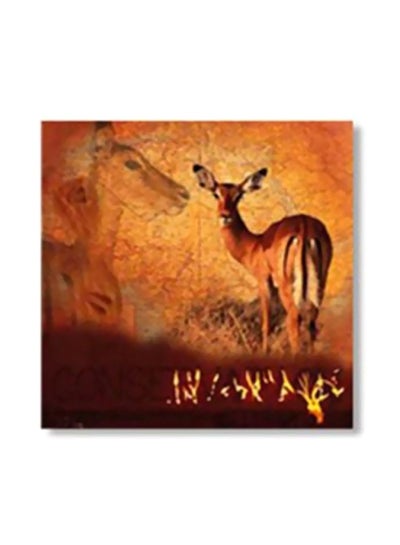 Buy Decorative Wall Painting Yellow/Brown 34x34cm in Egypt