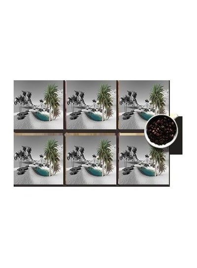 Buy 6-Piece Coaster Set Multicolour 7x7cm in Egypt