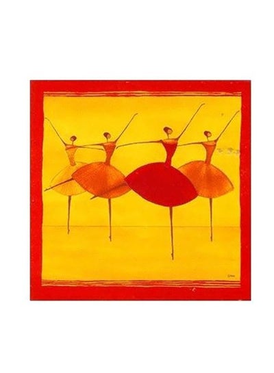 Buy Decorative Wall Poster Yellow/Red 15x15cm in Egypt