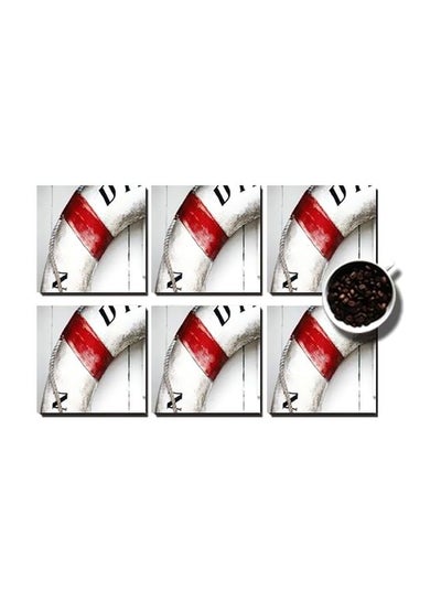 Buy 6-Piece Coaster Set Multicolour 9x9cm in Egypt