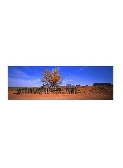 Buy Decorative Wall Poster Blue/Brown 13X45cm in Egypt