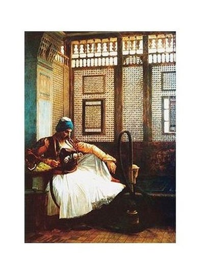 Buy Decorative Wall Poster Brown/White/Blue 24x18cm in Egypt