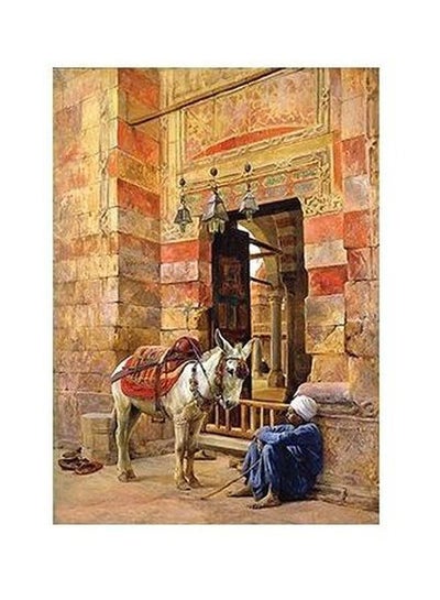 Buy Decorative Wall Poster Brown/Red/Blue 24x18cm in Egypt