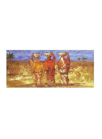 Buy Decorative Wall Poster Blue/Brown/Orange 13x45cm in Egypt