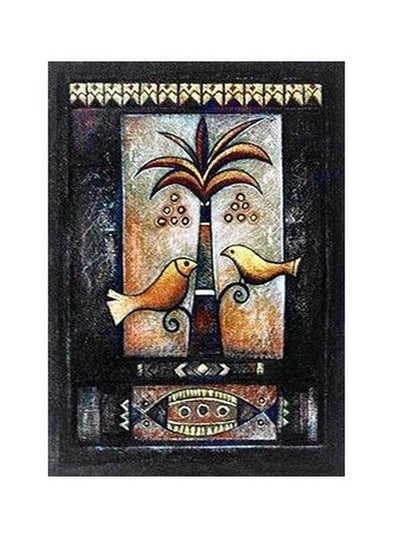 Buy Decorative Wall Poster Black/Yellow/Beige 24x18cm in Egypt