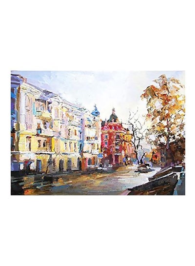 Buy Decorative Wall Poster White/Yellow/Blue 24x34cm in Egypt