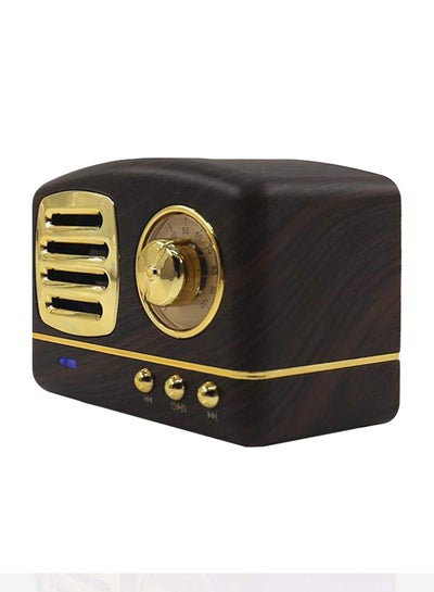 Buy Classic Retro Portable Bluetooth Speaker Brown/Gold in Saudi Arabia