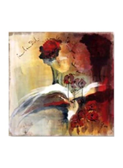 Buy Decorative Wall Painting With Frame Red/Beige/Yellow 30x30cm in Egypt