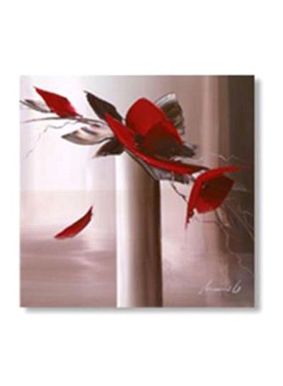 Buy Decorative Wall Painting With Frame Red/Silver/Beige 30x30cm in Egypt