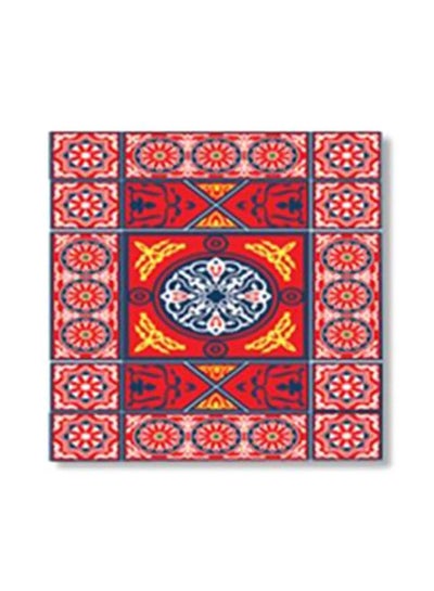 Buy Decorative Wall Art With Frame Green/Purple/Red 15x15cm in Egypt