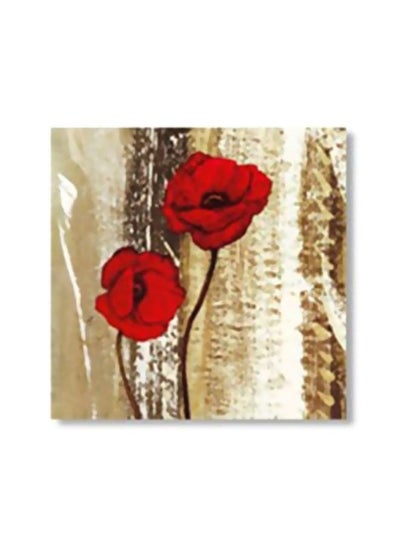 Buy Decorative Wall Art Red/Beige/Brown 20x20cm in Egypt