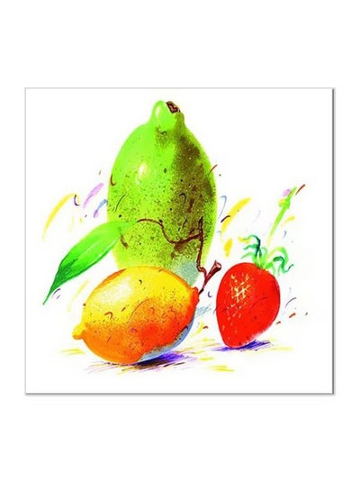 اشتري Decorative Fruits-Vegetables Wall Poster With Frame Green/Red/Yellow 30x30 centimeter في مصر